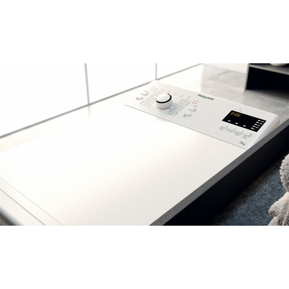 Hotpoint WMTF722UUKN 7kg Top Loading Slimline Washing Machine - White thumbnail image